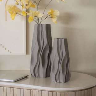 By-Boo Vaas 'Nove' 3D geprint Keramiek, 40cm