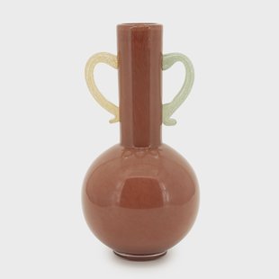 By-Boo Vaas 'Alegre' Mondgeblazen glas, kleur Terra