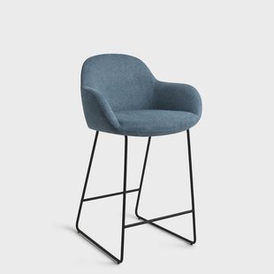 Jesper Home Barkruk 'Kushi' Slide Black, kleur Ocean Eyes (zithoogte 67cm)