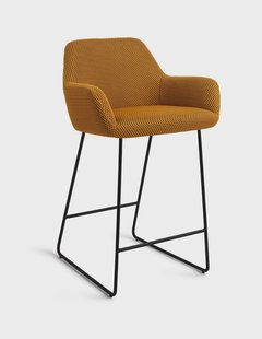 Jesper Home Barkruk 'Hiroo' Slide Black, kleur Groovy Garam (zithoogte 67cm)