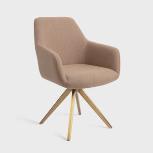Jesper Home Eetkamerstoel 'Hiroo' Draaibaar, Turn Gold, kleur Whisper Wheat