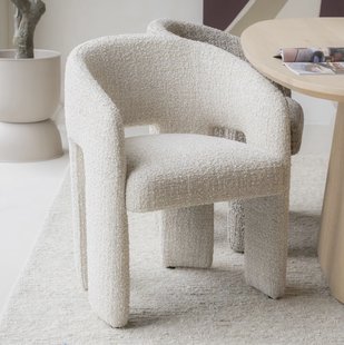Eleonora Eetkamerstoel 'Hamilton' Grove Bouclé, kleur Beige
