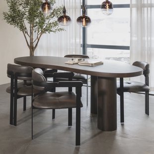 Eleonora Organische Eettafel 'Bobbie' Walnoot, 215 x 110cm, kleur Bruin