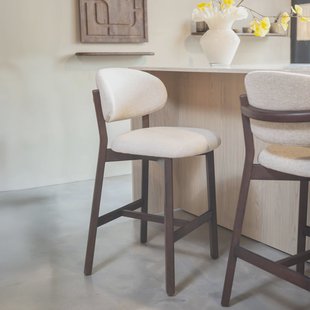 Eleonora Barstoel 'Mikky' kleur Beige/Bruin (zithoogte 69cm)