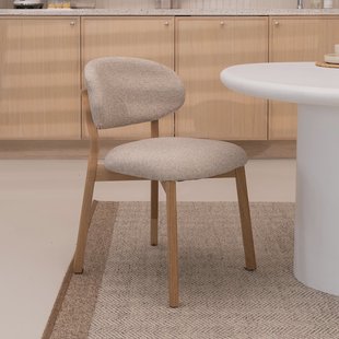 Eleonora Eetkamerstoel 'Mikky' kleur Taupe/Naturel