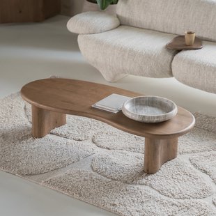 Eleonora Organische Salontafel 'Josh' Eiken, 140 x 60cm, kleur Bruin