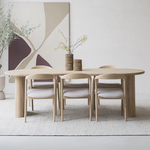 Eleonora Organische Eettafel 'Josh' Eiken, 250 x 110cm, kleur Naturel