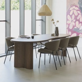 Eleonora Organische Eettafel 'Josh' Eiken, 300 x 110cm, kleur Bruin
