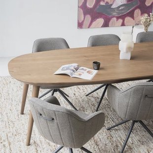 Eleonora Deens Ovale Eettafel 'Elijah' Eiken, 220 x 100cm, kleur Bruin