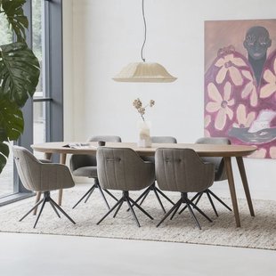 Eleonora Deens Ovale Eettafel 'Elijah' Eiken, 260 x 100cm, kleur Bruin