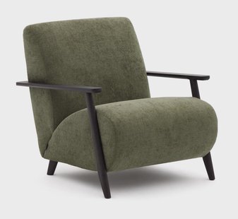 Kave Home Fauteuil 'Meghan' Chenille, kleur Groen/Zwart
