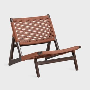 Jesper Home Outdoor Fauteuil 'Kuwana' Espresso Teakhout, kleur Cinnamon