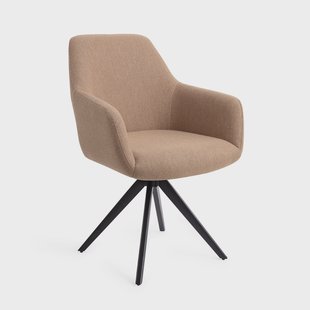 Jesper Home Eetkamerstoel 'Hiroo' Draaibaar, Turn Black, kleur Whisper Wheat