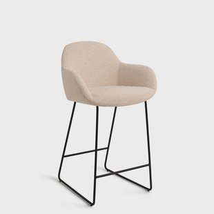 Jesper Home Barkruk 'Kushi' Slide Black, kleur Trouty Tinge (zithoogte 67cm)