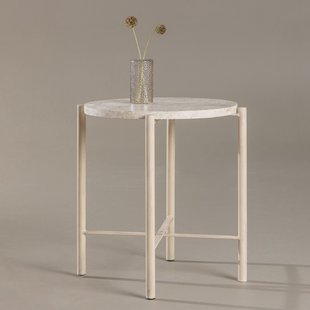 Nohr Ronde Bijzettafel 'Arnita' Mactan steen, 40cm