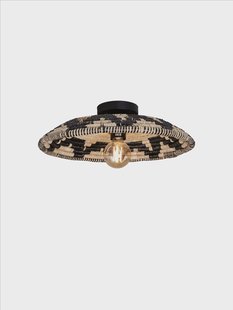GOOD&MOJO Plafondlamp 'Andros' Zeegras, 45cm, kleur Zwart/Naturel