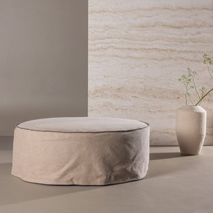 Nohr Poef 'Lehi' Linnen, kleur Bruin