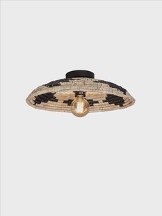 GOOD&MOJO Plafondlamp 'Andros' 45cm, kleur Zwart/Naturel/Wit