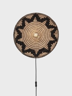 GOOD&MOJO Wandlamp 'Andros' 45cm, kleur Zwart/Naturel