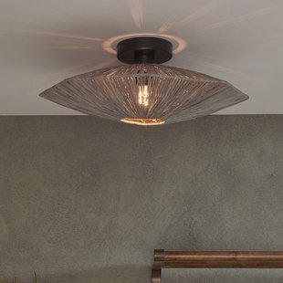GOOD&MOJO Plafondlamp 'Panama' Raffia, 45cm, kleur Grijs