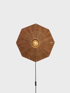 GOOD&MOJO Wandlamp 'Panama' Raffia, 45cm, kleur Bruin