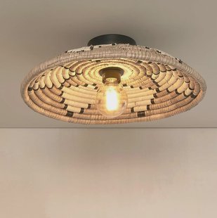 GOOD&MOJO Plafondlamp 'Andros' Zeegras, 45cm, kleur Naturel/Wit