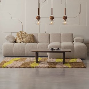WOOOD Loungebank 'Mojo' Rechts, Bouclé, kleur Beige Melange
