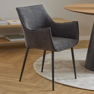 Bendt Eetkamerstoel 'Jestin' Structuurstof, kleur Donkergrijs