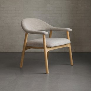 Bendt Fauteuil 'Gerado' Eikenhout en Bouclé, kleur Beige