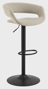 Bendt Draaibare Barkruk 'Pia' Chenille, kleur Zand (zithoogte 59-80cm)