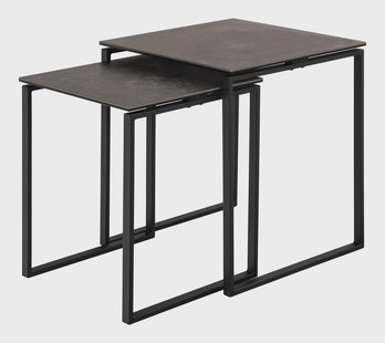 Bendt Salontafel 'Lone' Keramiek, Set van 2 stuks, kleur Zwart