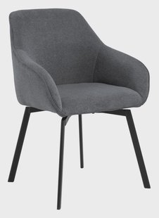 Bendt Draaibare Eetkamerstoel 'Aisling' Chenille, kleur Antraciet