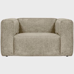 WOOOD Fauteuil 'Bean' Structure Velvet, kleur Buttermilk