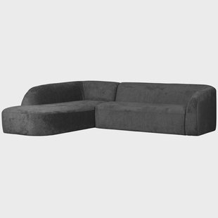 WOOOD Hoekbank 'Sloping' Links, Structure Velvet, kleur Mountain