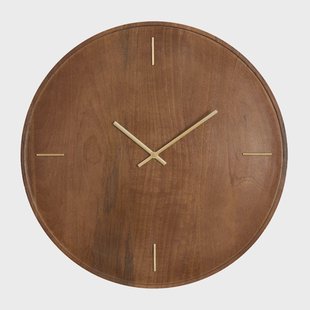 Light & Living Klok 'Veti' Mangohout, 56cm, kleur Bruin