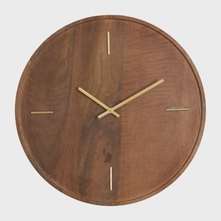 Light & Living Klok 'Veti' Mangohout, 41cm, kleur Bruin