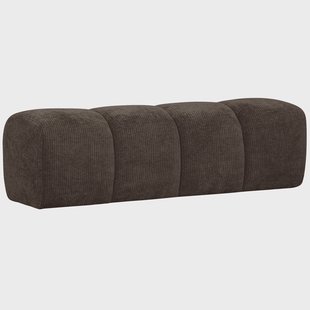 WOOOD Bankje 'Mojo' Geweven Rib, kleur Bruin