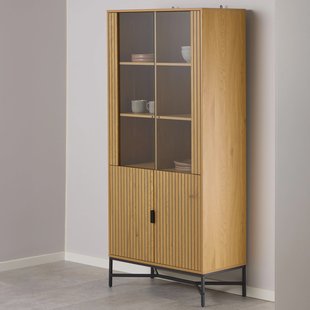 Bendt Vitrinekast 'Lisette' Eikenhout, 180 x 80cm