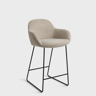 Jesper Home Barkruk 'Kushi' Slide Black, kleur Ivory Ivy (zithoogte 67cm)