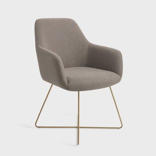 Jesper Home Eetkamerstoel 'Hiroo' Cross Gold, kleur Foggy Fusion