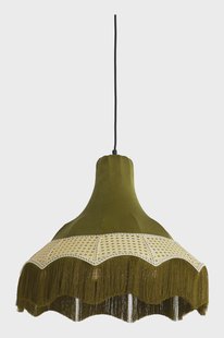 Light & Living Hanglamp 'Mizia' Velvet en webbing, 50cm, kleur Groen