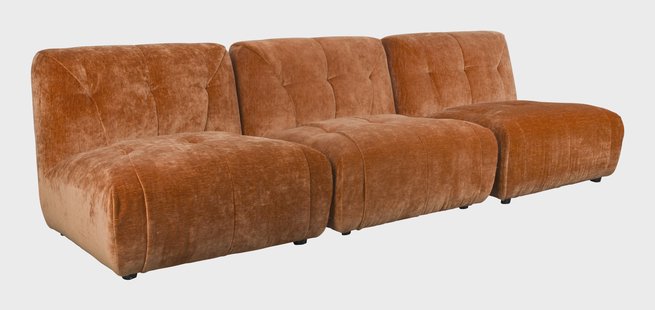 Dutchbone 3-zits Bank 'Giada' Modulair, Velvet, kleur Terra