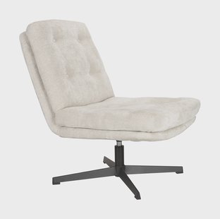 ZILT Draaifauteuil 'Kawana' Chenille, kleur Off White