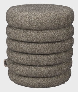 Dutchbone Poef 'Fern' Bouclé, kleur Zwart