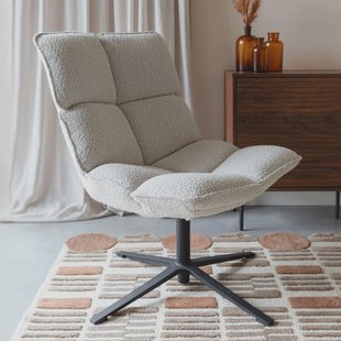 ZILT Draaifauteuil 'Cherly' Bouclé, kleur Beige
