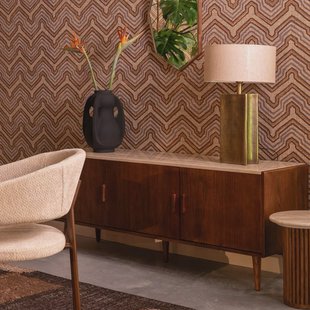 Dutchbone Tafellamp 'Rico' Linnen, 62cm hoog