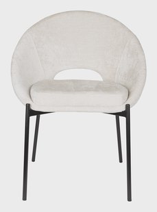 ZILT Eetkamerstoel 'Danon' Chenille, kleur Off White