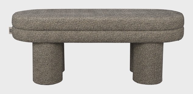 Dutchbone Bankje 'Fern' Bouclé, kleur Zwart