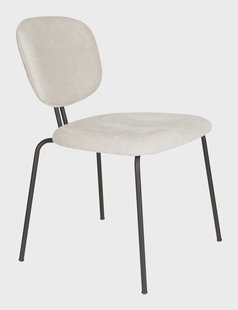 ZILT Eetkamerstoel 'Latisha' Chenille, kleur Off White