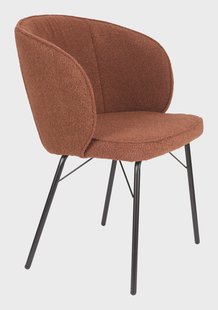 ZILT Eetkamerstoel 'Lysandra' Bouclé, kleur Terra